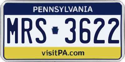 PA license plate MRS3622