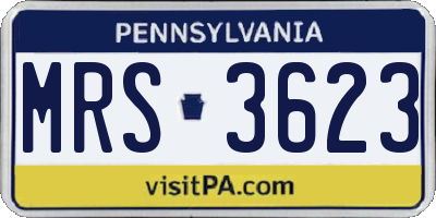 PA license plate MRS3623