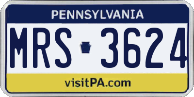 PA license plate MRS3624