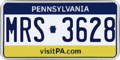 PA license plate MRS3628