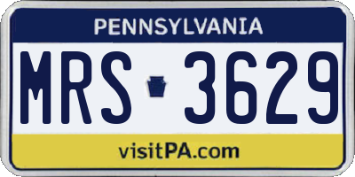 PA license plate MRS3629