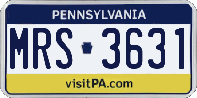 PA license plate MRS3631