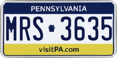 PA license plate MRS3635