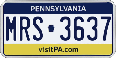 PA license plate MRS3637