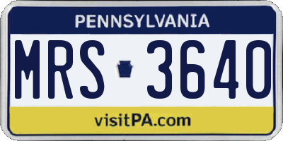 PA license plate MRS3640