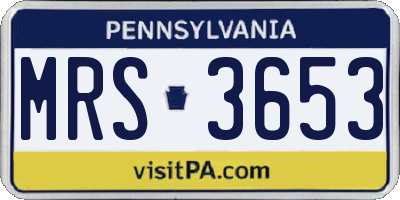 PA license plate MRS3653