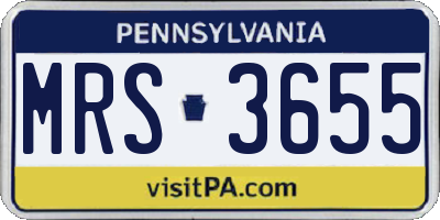 PA license plate MRS3655