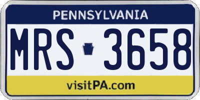 PA license plate MRS3658