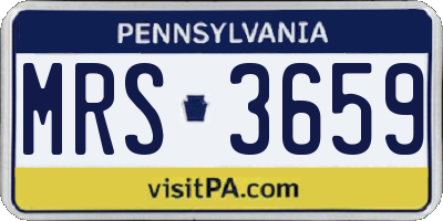 PA license plate MRS3659