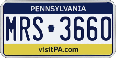 PA license plate MRS3660