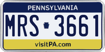 PA license plate MRS3661