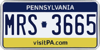 PA license plate MRS3665