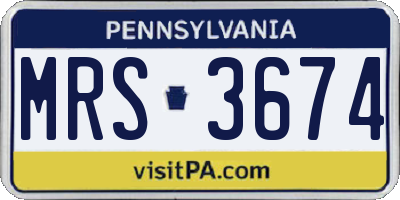 PA license plate MRS3674
