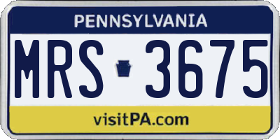 PA license plate MRS3675