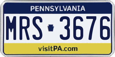 PA license plate MRS3676