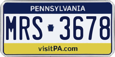 PA license plate MRS3678