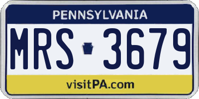 PA license plate MRS3679
