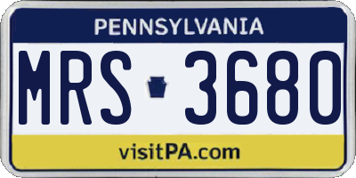 PA license plate MRS3680