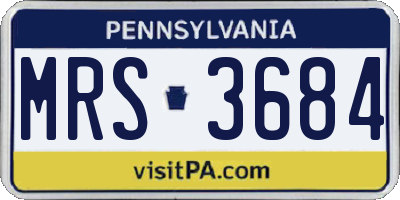 PA license plate MRS3684