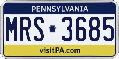 PA license plate MRS3685