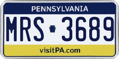 PA license plate MRS3689