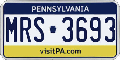 PA license plate MRS3693