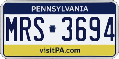 PA license plate MRS3694