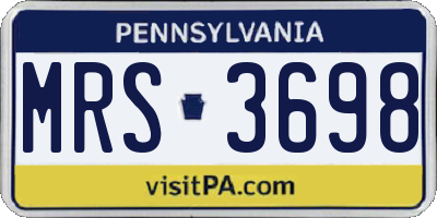 PA license plate MRS3698