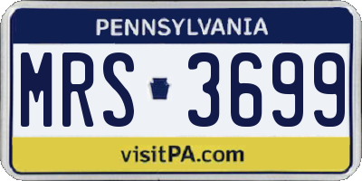 PA license plate MRS3699
