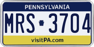 PA license plate MRS3704