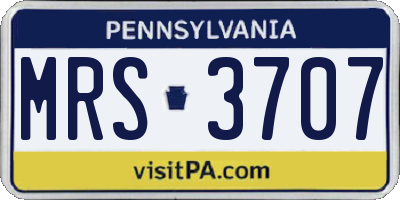 PA license plate MRS3707