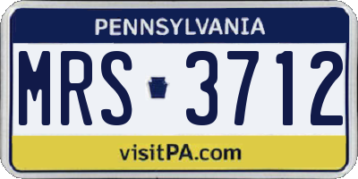 PA license plate MRS3712