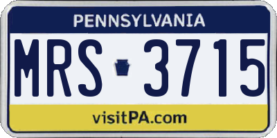 PA license plate MRS3715
