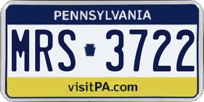 PA license plate MRS3722