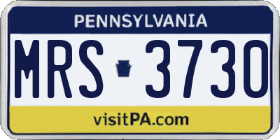 PA license plate MRS3730