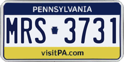 PA license plate MRS3731