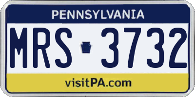 PA license plate MRS3732