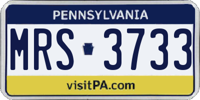 PA license plate MRS3733