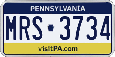 PA license plate MRS3734