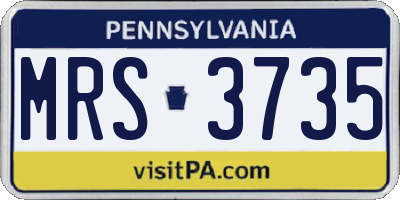 PA license plate MRS3735