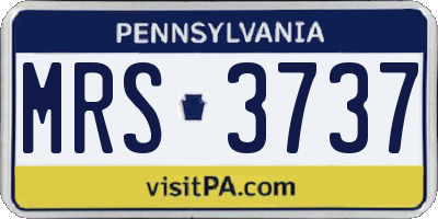 PA license plate MRS3737