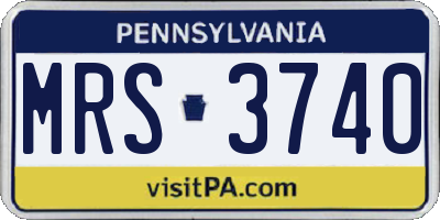 PA license plate MRS3740