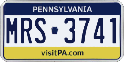 PA license plate MRS3741