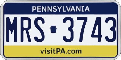 PA license plate MRS3743
