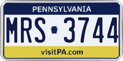 PA license plate MRS3744