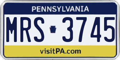 PA license plate MRS3745