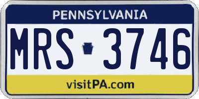 PA license plate MRS3746