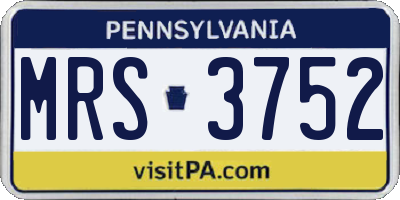 PA license plate MRS3752