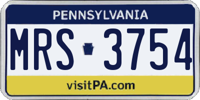 PA license plate MRS3754