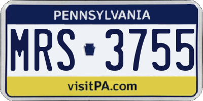 PA license plate MRS3755